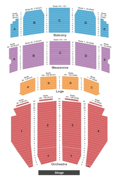 Ohio Theatre Seating Chart